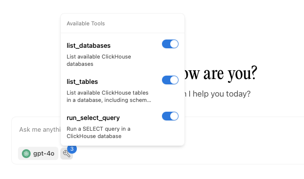 Инструменты сервер�а ClickHouse MCP